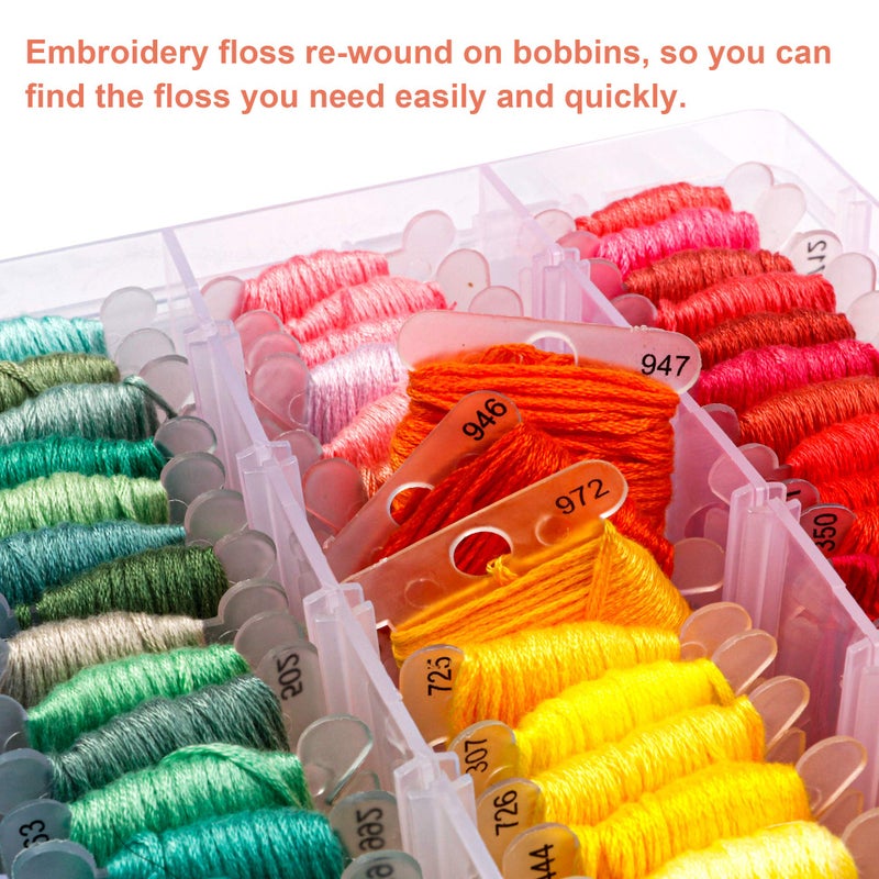 INSCRAFT Embroidery Floss Kit, 364 Pack Embroidery Cross Stitch Kit with 200 Colors Friendship Bracelets Floss and Cross Stitch Tools for Embroidery and Friendship Bracelet String Make - Image 5